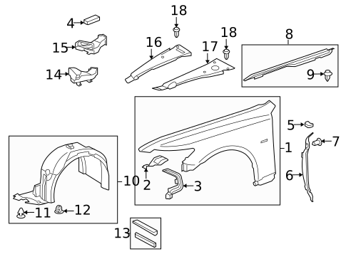 Fender & Components for 2007 Lexus LS460 #0