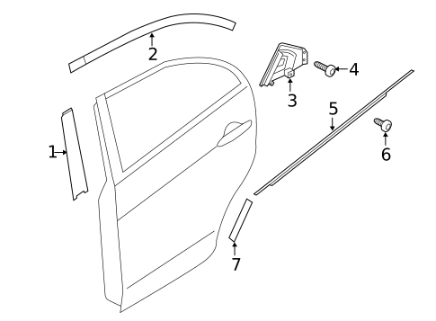 Exterior Trim - Rear Door for 2014 Kia Rio #0