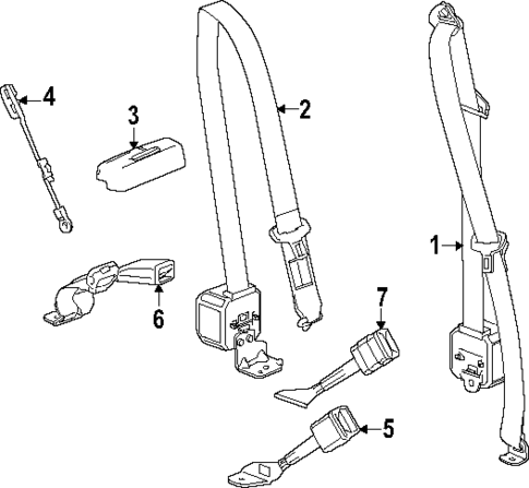 Rear Seat Belts for 2023 GMC Canyon #0