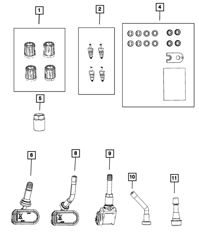 « 68591549AB –  : Pression De Pneu Capteur, Arrière Extérieur, Avant Et Arrière pour Mopar Image »