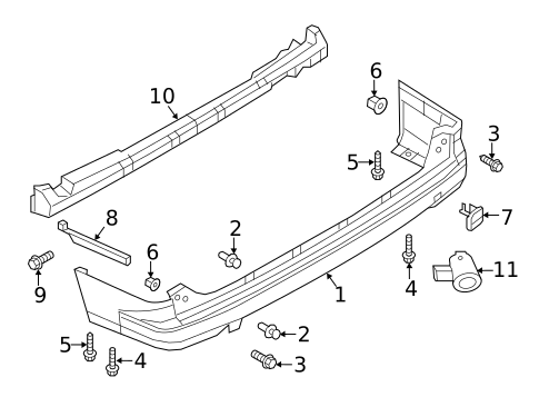 Bumper & Components - Rear for 2019 Nissan NV200 #0