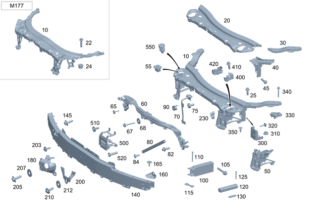 2136201001 - Front-End Assembly, Front Panel: Mounting Plate for Mercedes-Benz: AMG GT 43, AMG GT 53, AMG GT 63, AMG GT 63 S, AMG GT 63 S E Performance, CLS450, CLS53 AMG, E300, E350, E400, E43 AMG, E450, E53 AMG Image image