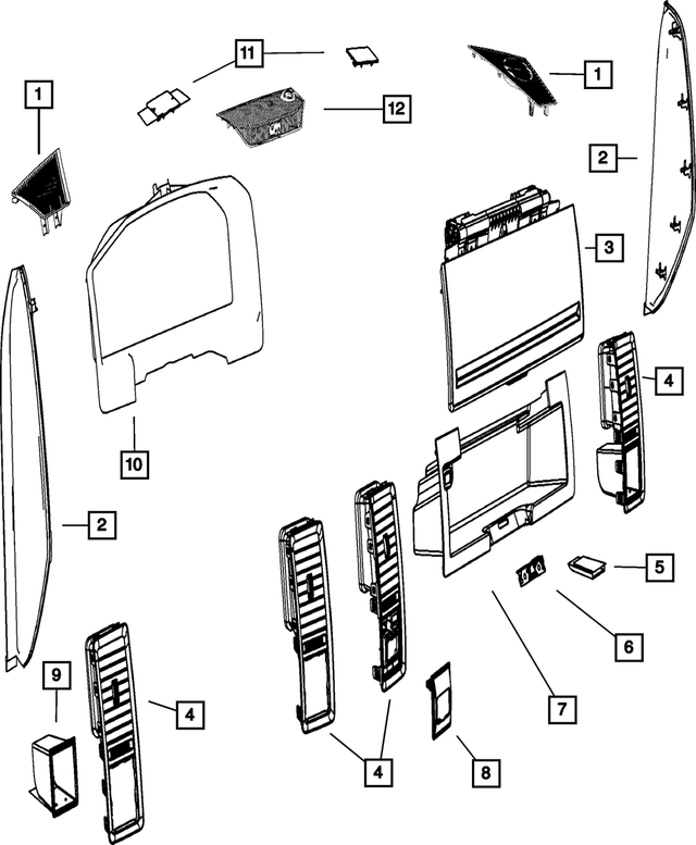 1NL95HL1AA - Interior Trim: Speaker Grille, Right for Mopar Image
