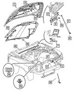 55176929AC - : Hood Hinge, Left for Mopar Image