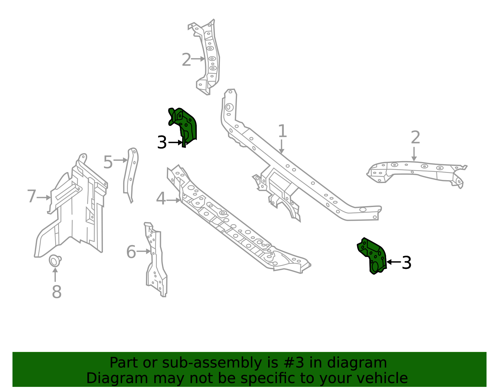 F2520-3SGMA - Radiator Support Side Panel 2013-2019 Nissan Sentra ...