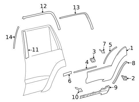 Exterior Trim - Rear Door for 2009 Toyota 4Runner #0