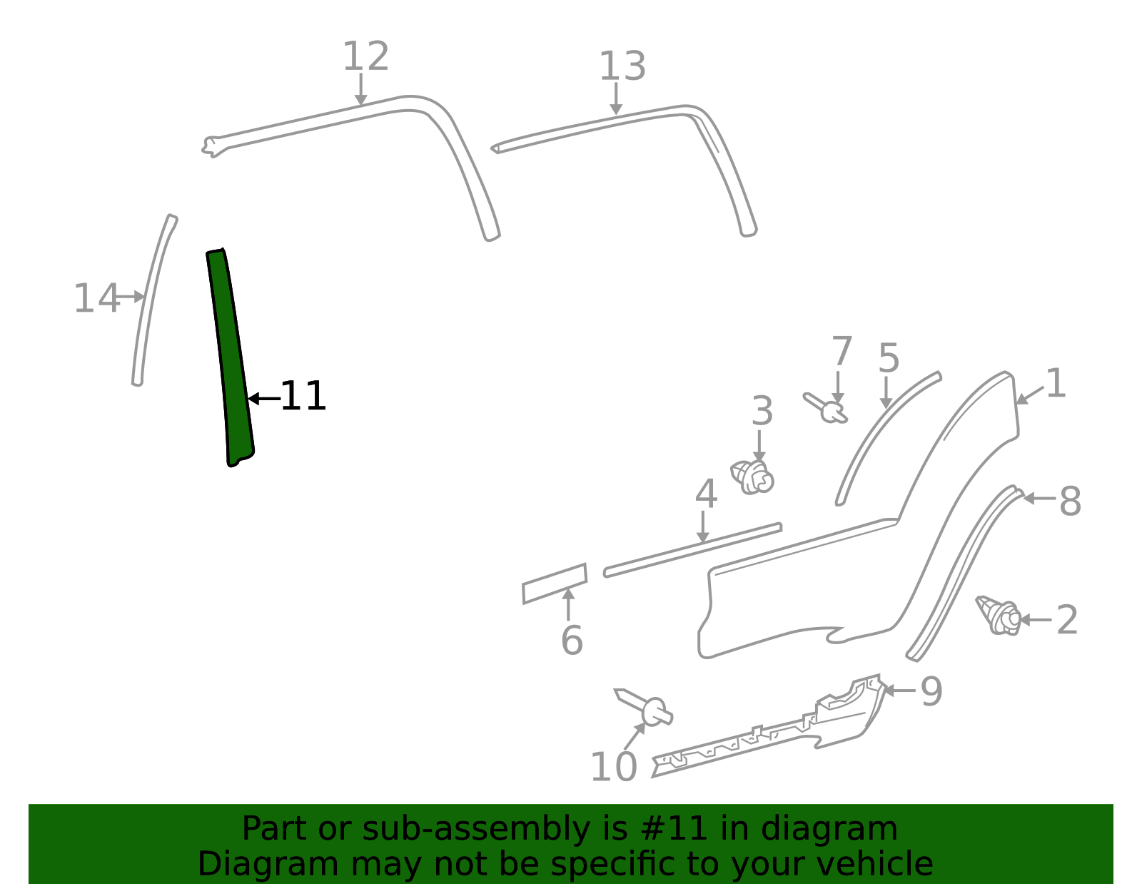 75761-35010 - Window Molding 2003-2009 Toyota 4Runner | Toyota Marin Parts