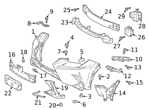 Bumper & Components - Front for 2020 Lexus NX300 #0