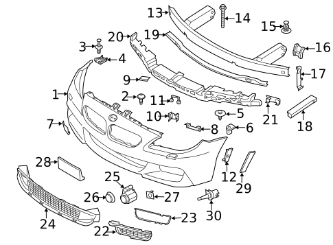Bumper & Components - Front for 2013 BMW 640i Gran Coupe #1