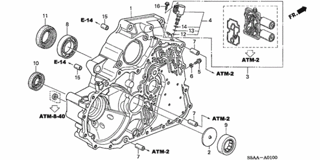 AT Torque Converter Case for 2001 Honda Civic #0