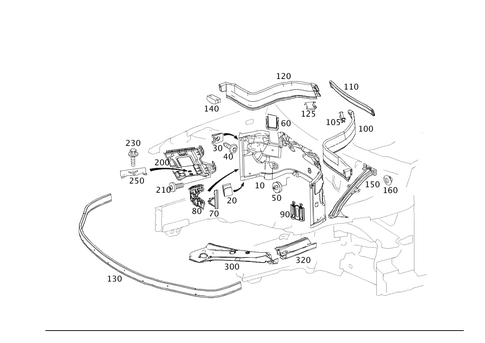 Engine Compartment Partition Wall, Wheel Well Detachable Parts for 2015 Mercedes-Benz GLK250 #0