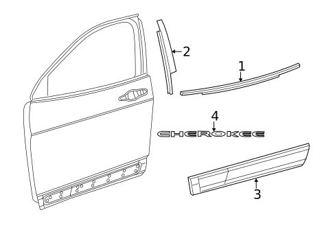 Exterior Trim - Front Door for 2015 Jeep Cherokee #0