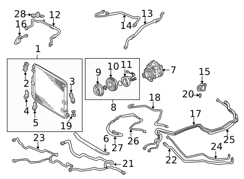 Condenser, Compressor & Lines for 1998 Toyota Land Cruiser #0