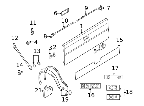Tailgate for 2000 Nissan Frontier #0