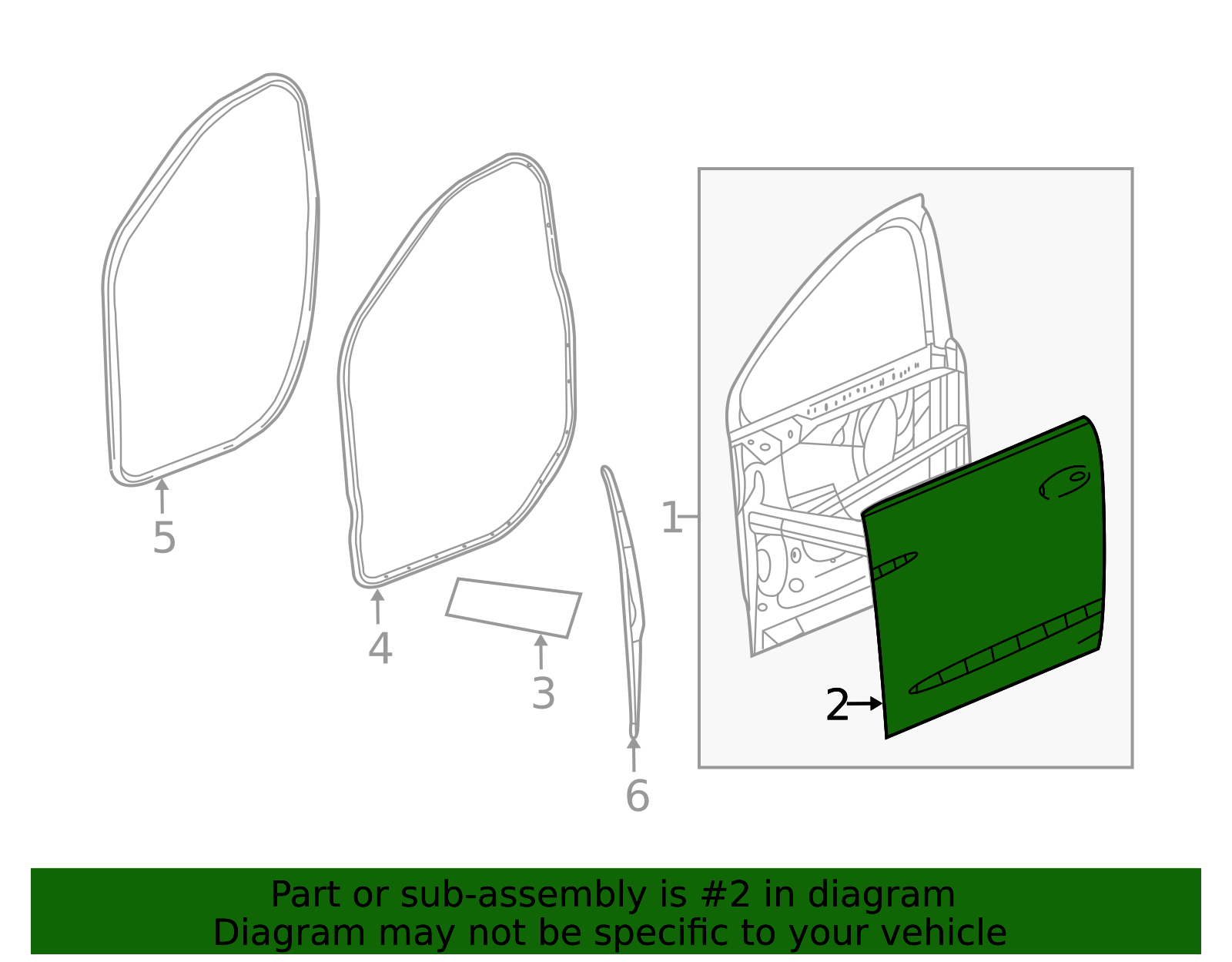 2018-2024 Buick Enclave Front Passenger Side Door Outer Panel 84307087 ...