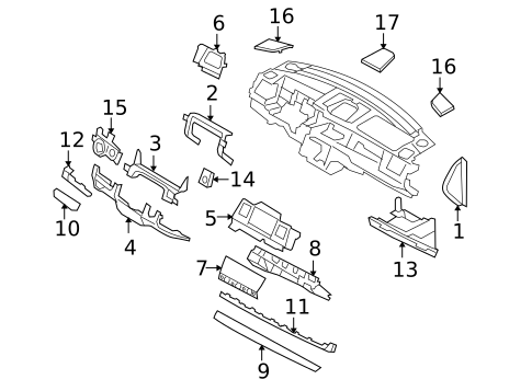 Instrument Panel for 2010 Lincoln MKS #1