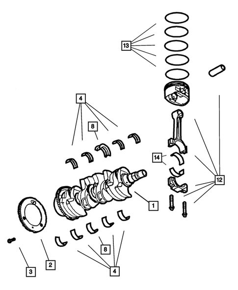 Crankshaft, Piston and Drive Plate for 2002 Dodge Neon #0