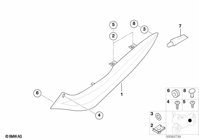 46637653788 - Frame and Mounting Parts: Side Cover, Right, Key Primed -  for BMW-Motorrad Image