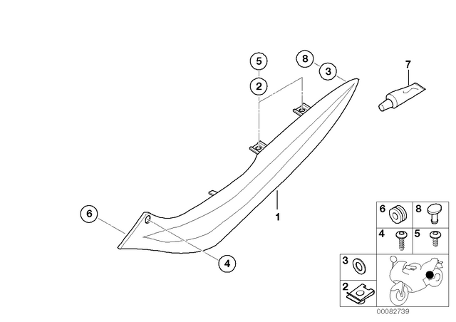 46637653788 - : Side Cover, Right, Key Primed for BMW-Motorrad Image