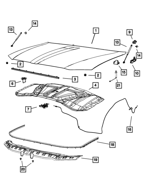 Hood and Hood Release for 2014 Chrysler 300 #0