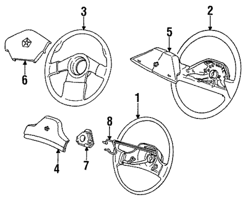 Steering Wheel & Trim for 1989 Dodge Spirit #0