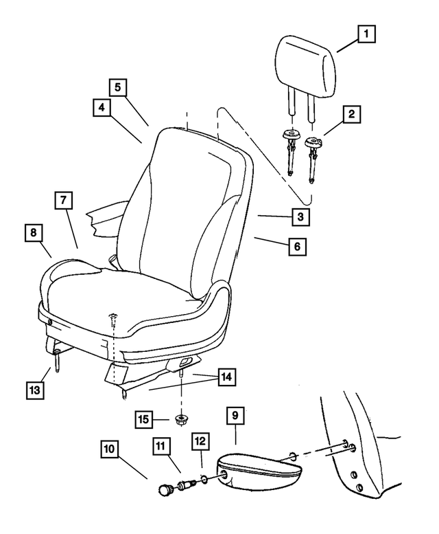 1FF861J3AA - : Front Seat Back Cover, Right for Mopar Image