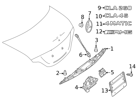 Trunk for 2015 Mercedes-Benz CLA45 AMG #0