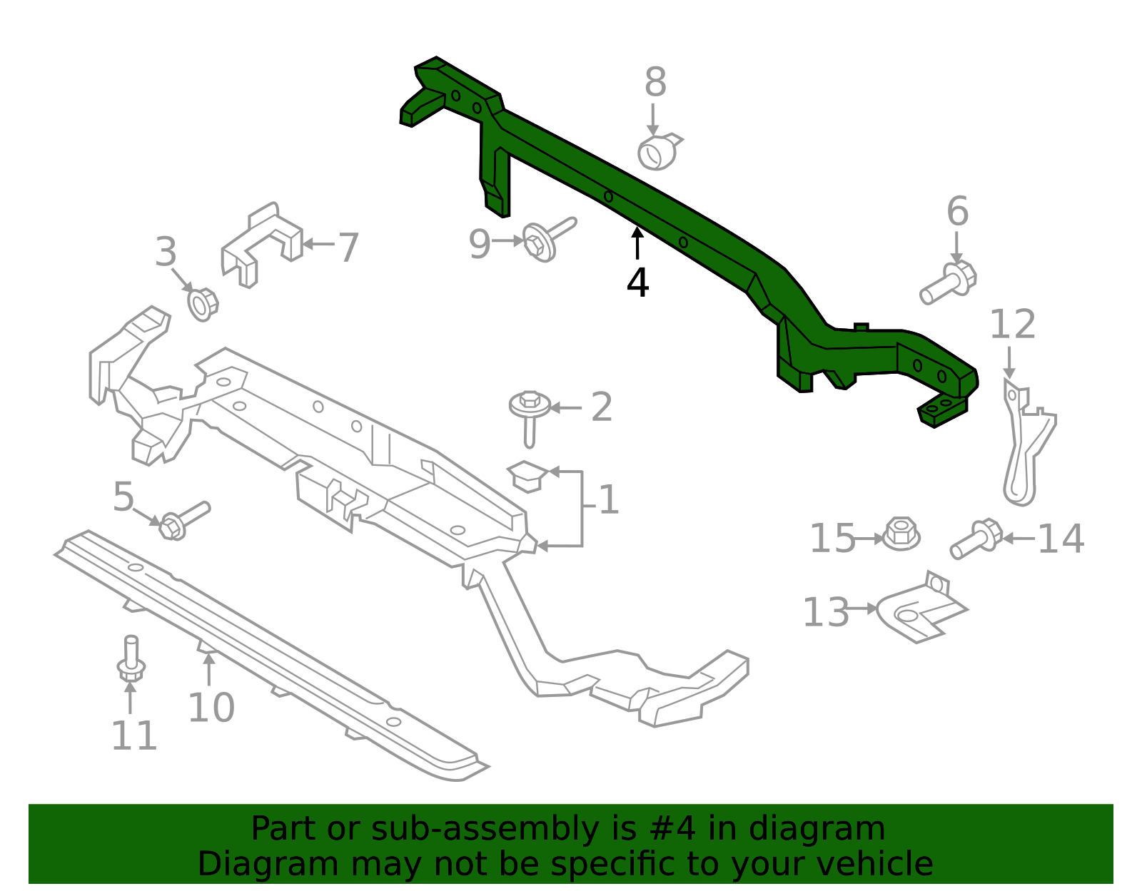 FT4Z-8A284-A Radiator Support Panel Reinforcement ft4z8a284a