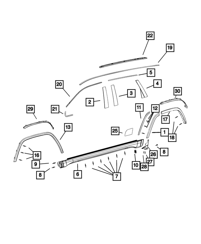 « 1XA30RXFAC – Exterior Ornamentation : Élargisseur D’aile Moulure, Côté Droit pour Mopar Image »