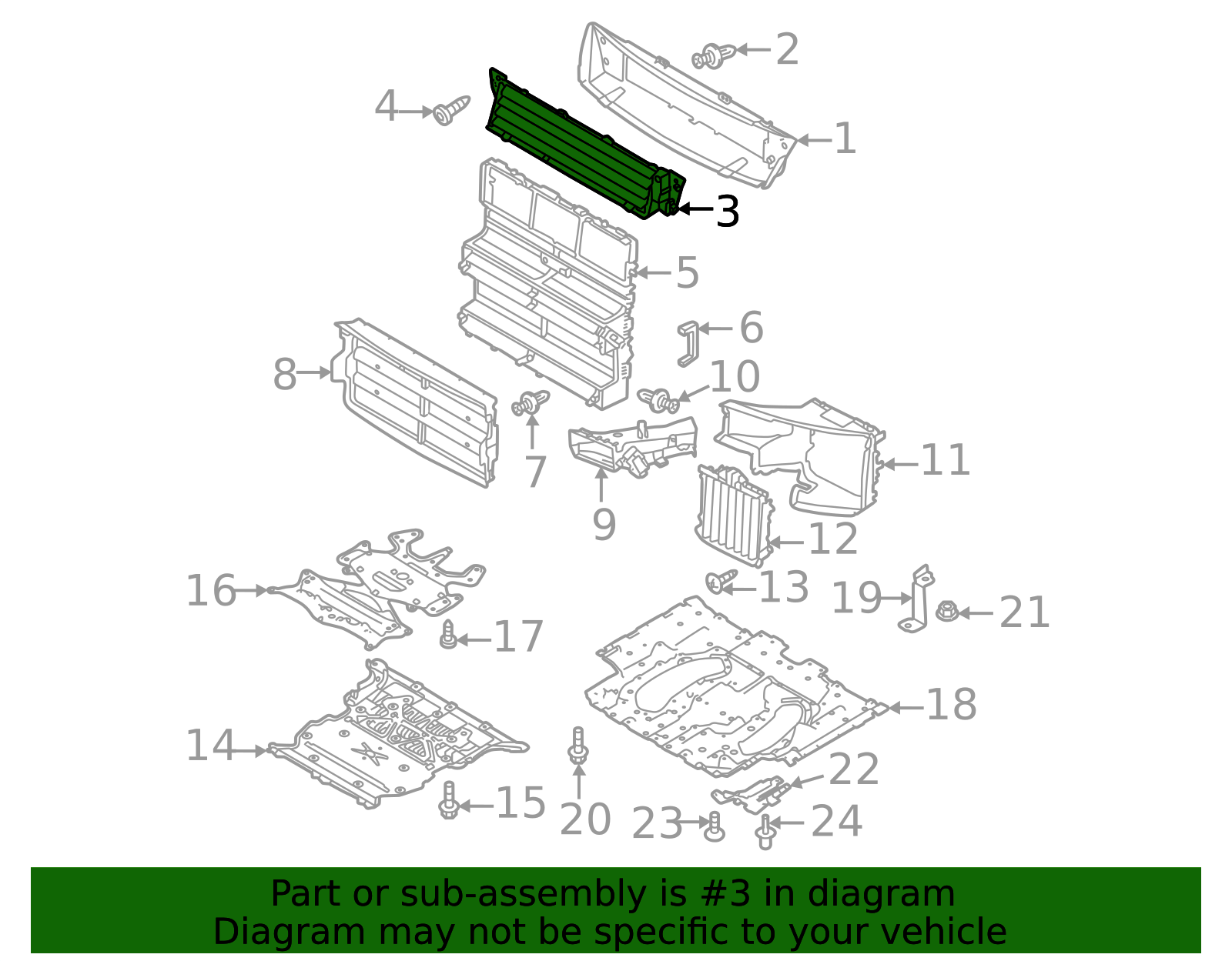 Autonation Range Rover 523123501 - High-Quality Upper Shutter for 2022-2023 Land Rover Range ...