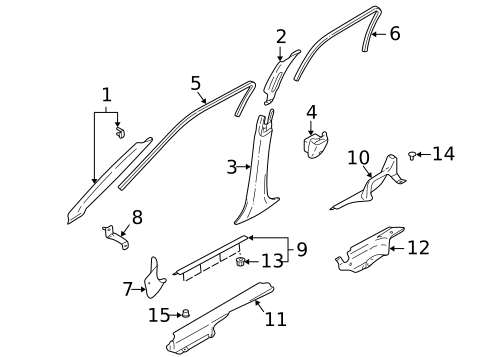 Interior Trim - Pillars for 1998 Subaru Forester #0
