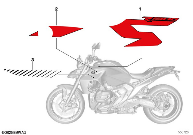 51145B46AD2 - Body Equipment: Decor, Tank Cover, Upper Right -  for BMW-Motorrad Image