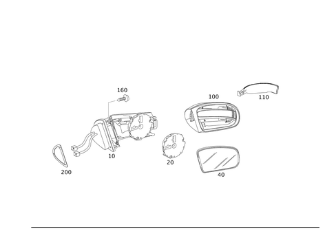 Outside Rear View Mirror, on the Right for 2003 Mercedes-Benz S 55 AMG&reg; #0