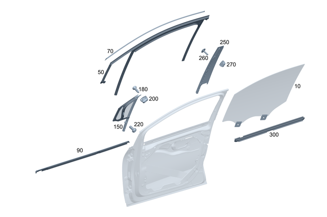 2947250200 - Front Door: Side Window Pane for Mercedes-Benz Image image
