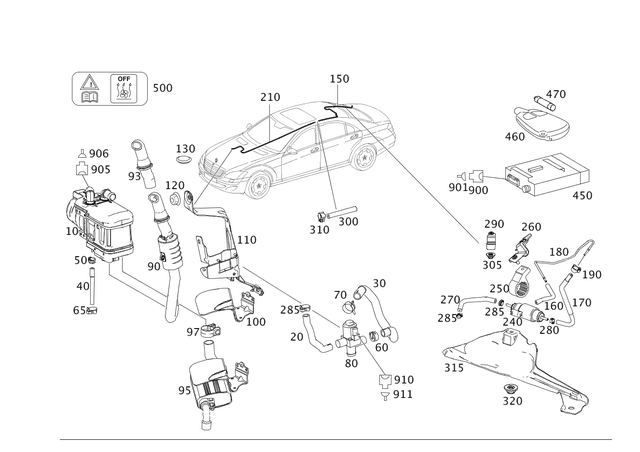 221500027264 - Radiator: Feed Line for Mercedes-Benz Image image