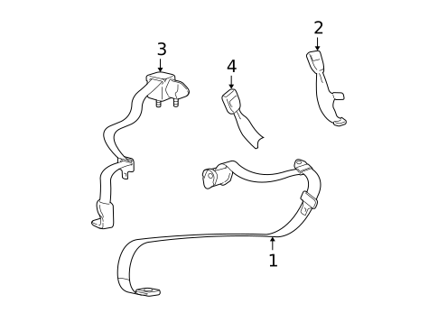 Rear Seat Belts for 2004 Lincoln Town Car #0