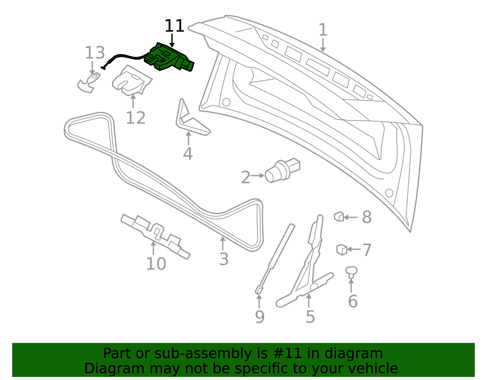 2007-2016 Volvo S80 Trunk Lock Actuator Motor 31440242 | TascaParts.com