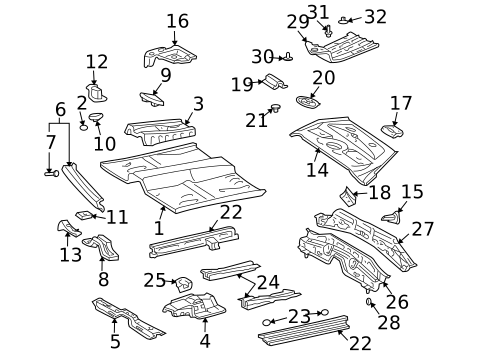 Floor & Rails for 2002 Toyota Prius #0