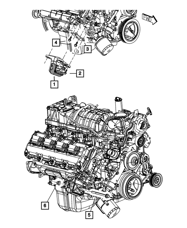 68137447AA - 5.7L Gas; Engine: Engine Mount Insulator, Right Side for Mopar Image image