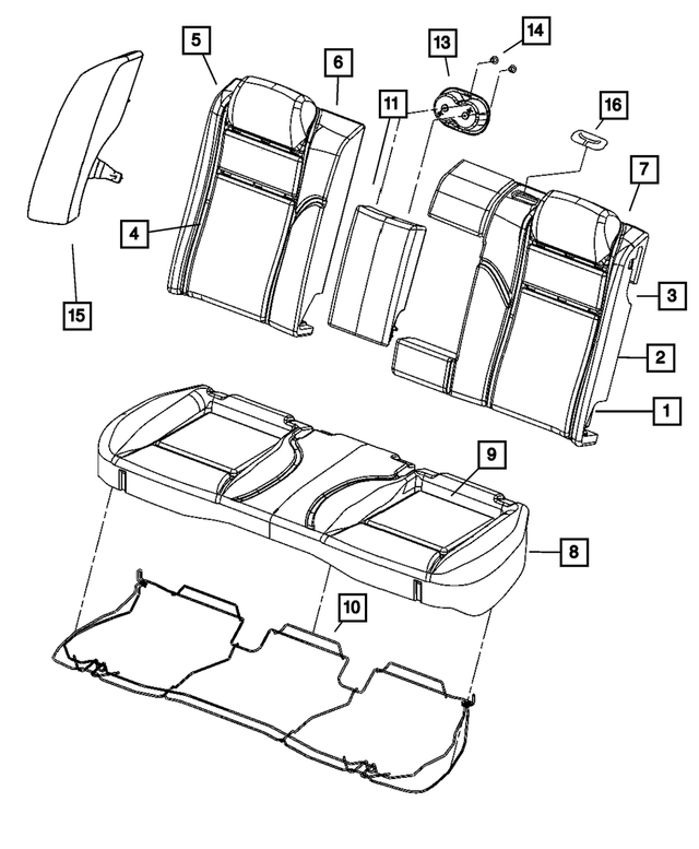XX03XDVAC - : Seat Bolster, Left for Mopar Image