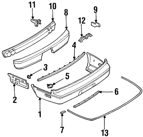 Bumper & Components - Rear for 1996 INFINITI Q45 #0