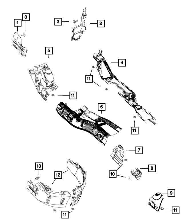 68067436AB - Exhaust: Exhaust Shield, Right for Mopar Image