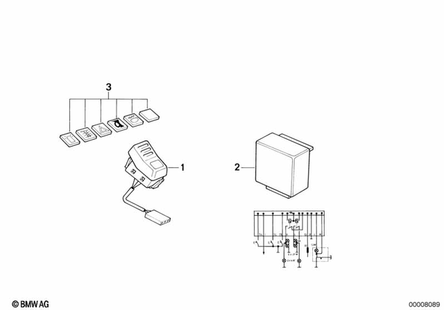61311459305 - General Electrical System: Hazard Warning Switch -  for BMW-Motorrad Image