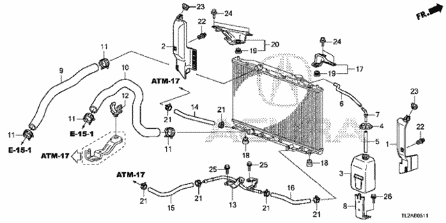 Radiator Hose - Reserve Tank (V6) for 2014 Acura TSX #0