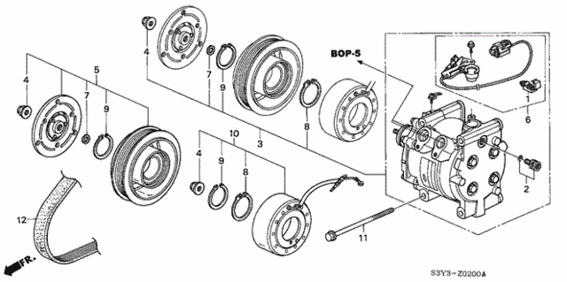 A/C Compressor for 2000 Honda Insight #0