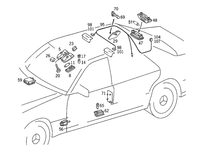 1408250008 - Electrical System: Cover for Mercedes-Benz: 300SD, 400SE, 400SEL, 500SEL, 600SEL, S420 Image image