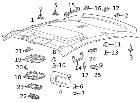 Interior Trim - Roof for 2012 Ford Focus #2