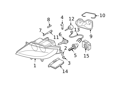 Headlamp Components for 2008 BMW Z4 #0