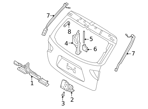 Tailgate for 2009 Hyundai Veracruz #0