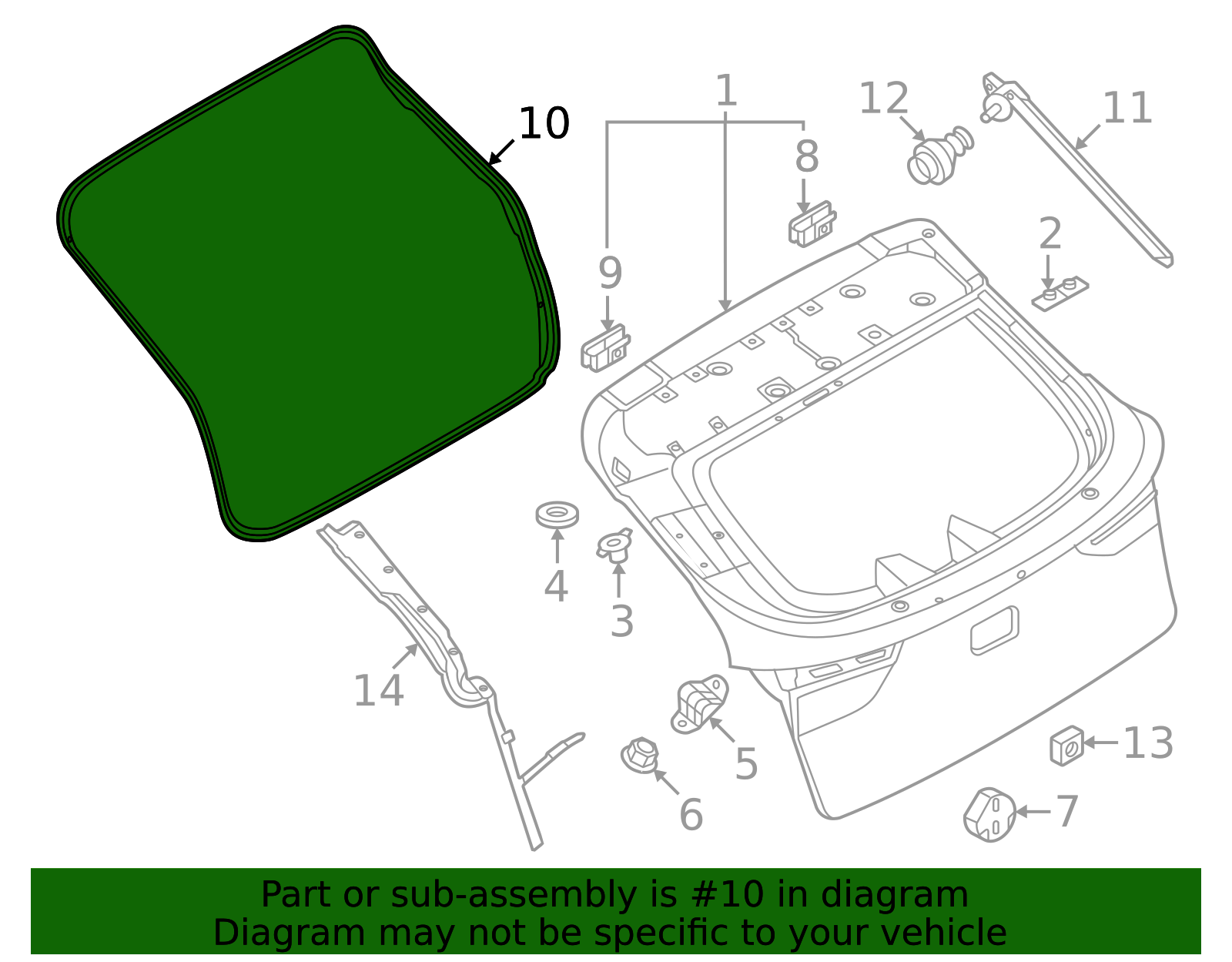 2024-2025 Nissan ARIYA Lift Gate Weather-Strip 90830-5MP2A | OEM Parts ...